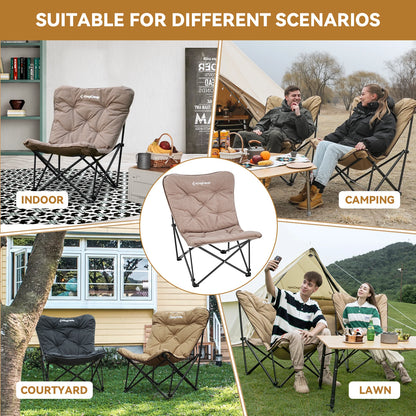 KingCamp Portable Foldable Butterfly Chair – Comfortable Upholstered Seat for Camping, Dorm & Outdoor, 300 lbs