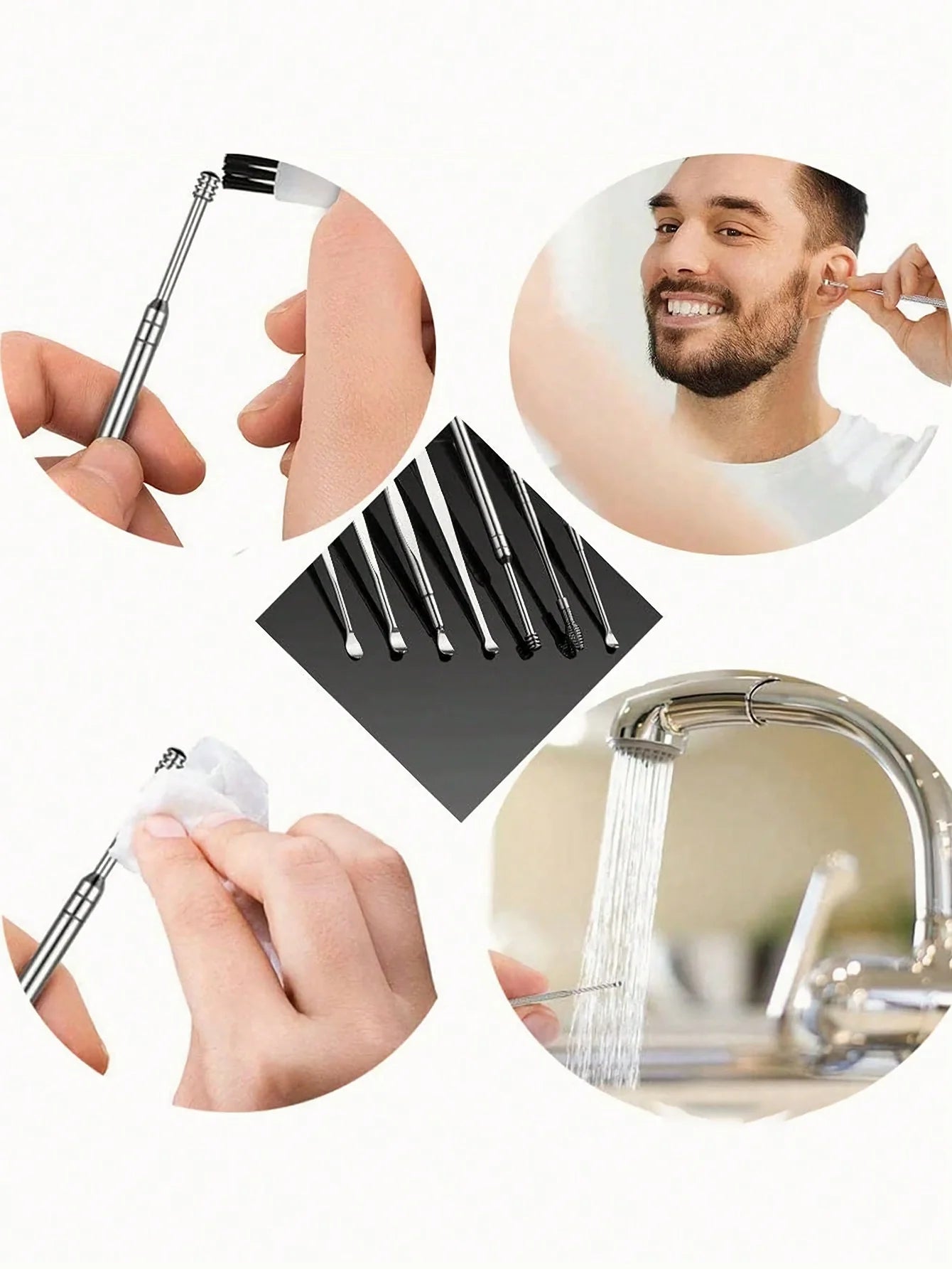 Stainless Steel Ear Cleaning Tool Kit – Ear Pick & Earwax Remover with Storage Bag