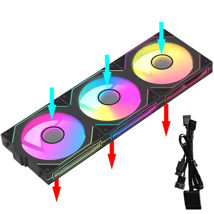 JUMPEAK MX120 360mm Modular Wireless Splicing PC Cooling Fan – 120mm ARGB Case Fan with Infinite Mirror Effect for Computer Water Cooler