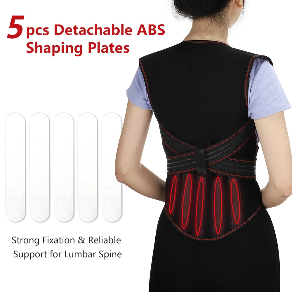 Tourmaline Magnetic Heated Vest — Self-Heating Thermal Waist Brace & Lumbar Support Corset for Posture Correction and Pain Relief