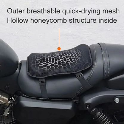 Pressure Relief Gel Honeycomb Motorcycle Seat Cushion — Anti-Slip, Comfortable Universal Seat Cover Accessory
