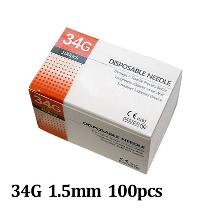 30G-34G Painless Injection Needles — Transparent Syringe Glue Clear Tip Caps, Pharmaceutical Needles (1.5/2.5/4/6mm)