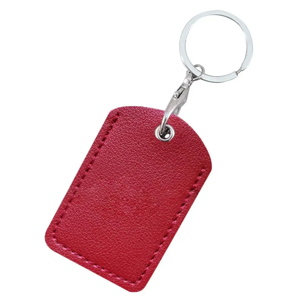 PU Leather Bag Pendant Card Sleeve – Rectangle Keychain Badge Holder for AirTag