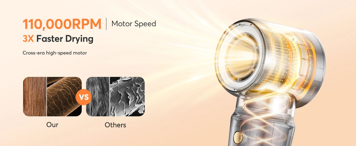 Bopcal 5-in-1 Hair Dryer & Hot Air Comb – 1200W High-Speed Blower with Curling Iron & Multifunction Styling Tools