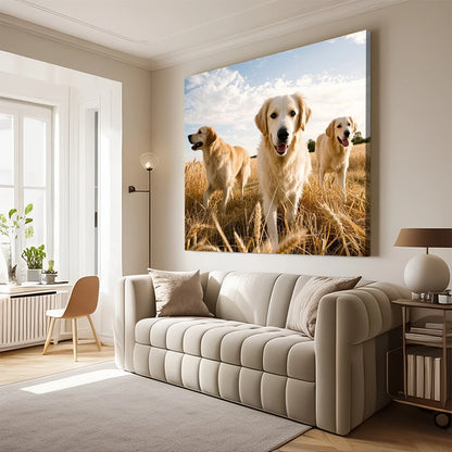 Custom Photo Canvas Poster with DIY Wood Frame Personalized Family, Couple & Pet Gift