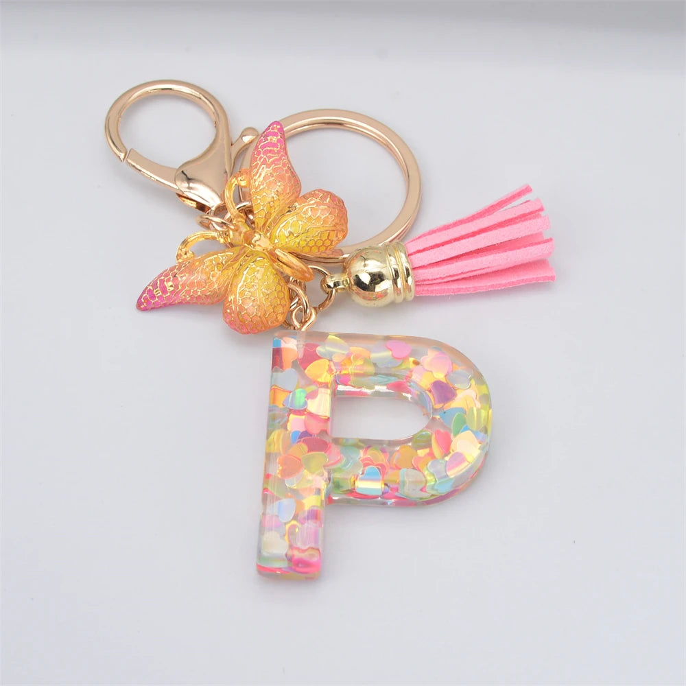 A-Z Letter Metal Keychain - Personalized Initial Car Key Ring & Name Gift