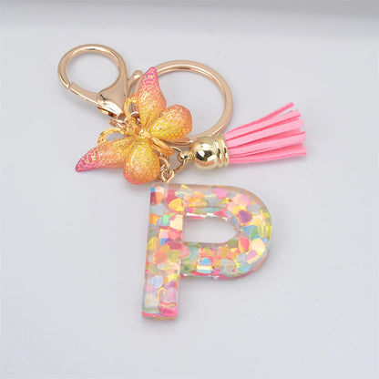 A-Z Letter Metal Keychain - Personalized Initial Car Key Ring & Name Gift