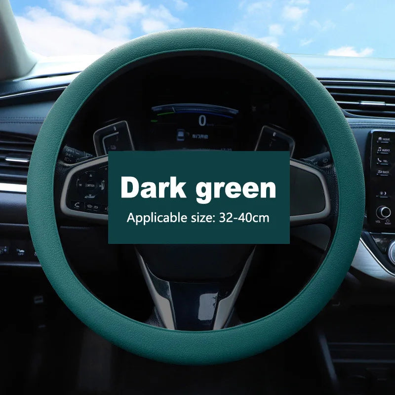 Breathable Silicone Steering Wheel Cover - Non-Slip Universal 38cm Car Wheel Protector for Summer Driving Comfort