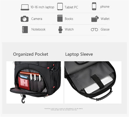 Swiss Multifunctional 17 Inch Laptop Backpack – Durable Travel Bag with USB Charging Port, Water-Resistant College Bookbag