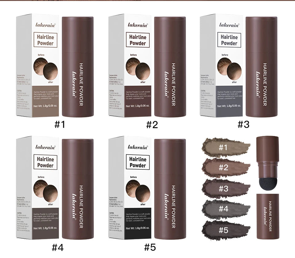 Waterproof Hairline & Root Concealer Pen – Instant Grey Coverage with Easy Blend Powder Stick for Normal Hair