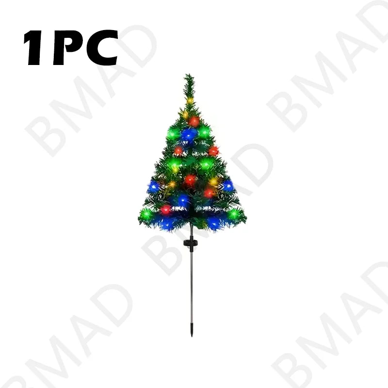 Outdoor Solar Christmas Tree Lights - Waterproof LED Garden Lamps for Lawn, Patio & Landscape Decor