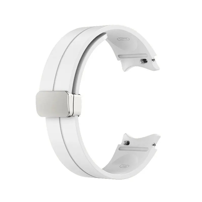 Samsung Galaxy Watch Magnetic Buckle Silicone Strap - Replacement Band for Watch 7/6/5 Pro/5/4 and Classic Models 40mm–47mm