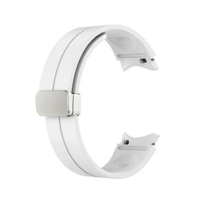 Samsung Galaxy Watch Magnetic Buckle Silicone Strap - Replacement Band for Watch 7/6/5 Pro/5/4 and Classic Models 40mm–47mm