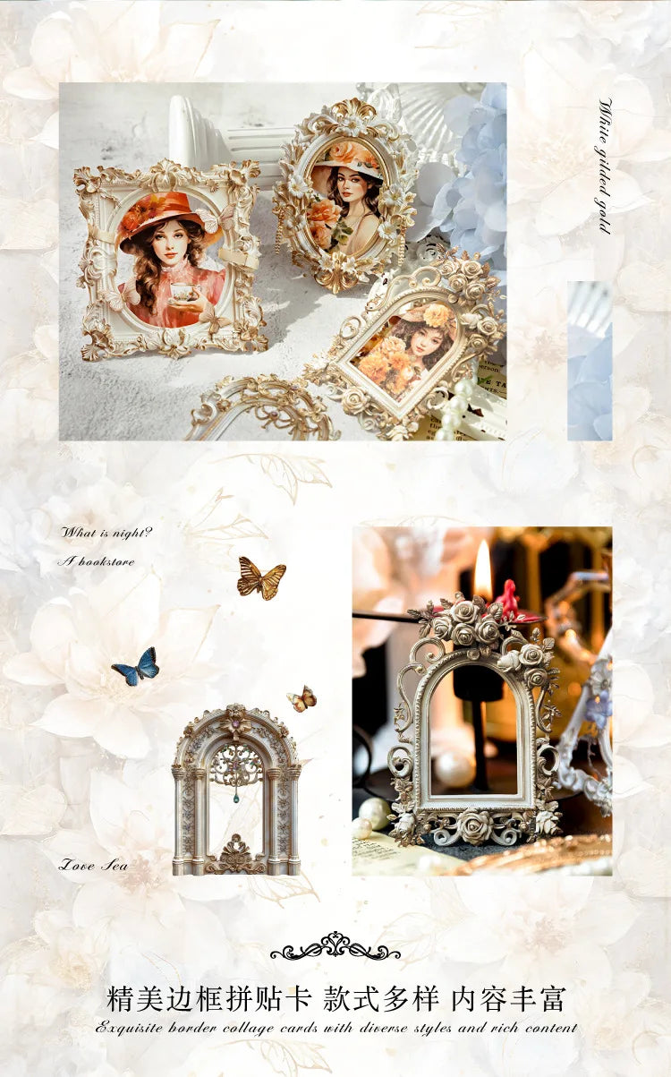 10 Pcs 3D Hollow Frame Card Paper for DIY Scrapbooking, Handmade Diary & Junk Journal Accessories