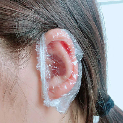 100Pcs Disposable Waterproof Ear Covers - Hair Dye, Shower, Bathing, Baking Oil & Hairdressing Cleaning Accessories