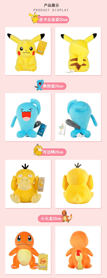 Original Pokemon Plush Toys – Gengar, Pikachu, Charizard & Piplup Soft Kawaii Dolls for Kids Gift