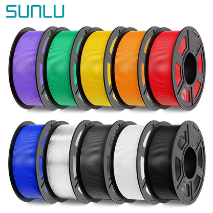 SUNLU PLA/PETG/PLA+ 3D Printer Filament Bundle – 10 Rolls 1KG Each, 1.75mm Neatly Wound Filament for 3D Printing (EU/US)
