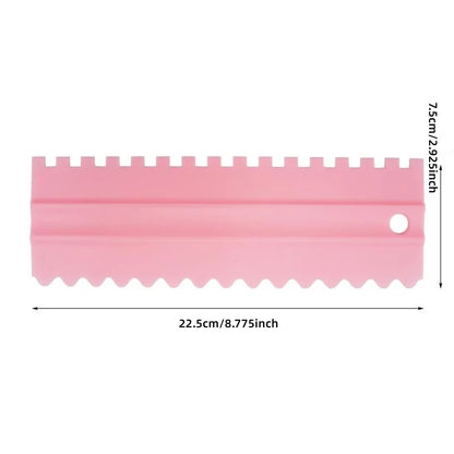 4PCS/Set Double-Sided Tooth Cake Scraper: Plastic Pattern Cream Scraper - Essential DIY Baking Tools and Accessories