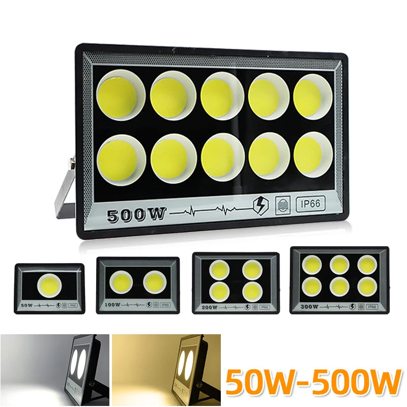 LED Flood Light - 50W-500W IP65 Waterproof Outdoor Spotlight for Garden, Street & Security Lighting