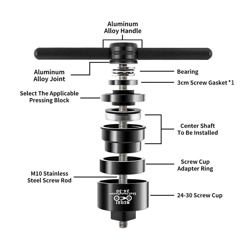 MUQZI Bike Tool Kit - Bottom Bracket Install & Removal Tool, Bearing Remover for BB86, BB30, BB91, BB92, PF30