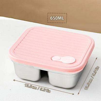 WORTHBUY 304 Stainless Steel Lunch Box with Lid — Portable Leak-Proof Stackable Bento Box for Fruit, Salad, and Food Storage, Ideal for Students