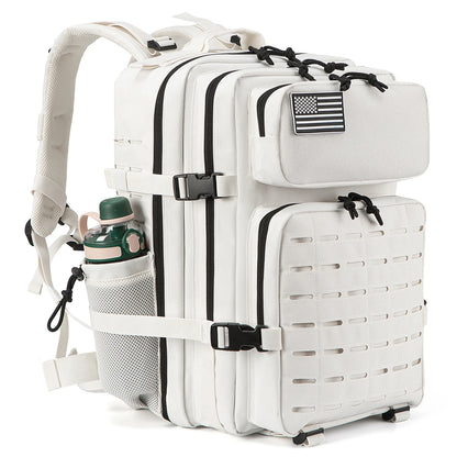 QT&QY 25L/45L Tactical Backpack – Outdoor Survival & Hiking Rucksack for Men & Women, Bug Out Bag with Bottle Holder