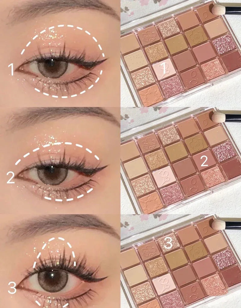 20-Color Matte Eyeshadow Palette – Long-Lasting Korean Makeup for Women’s Eye Cosmetics