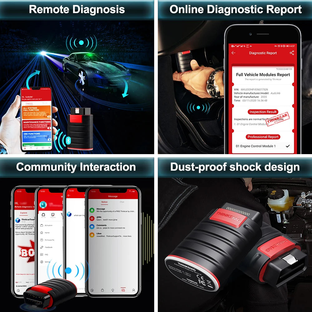 THINKCAR Thinkdiag OBD2 Scanner – Full Software Bidirectional Car Diagnostic Tool