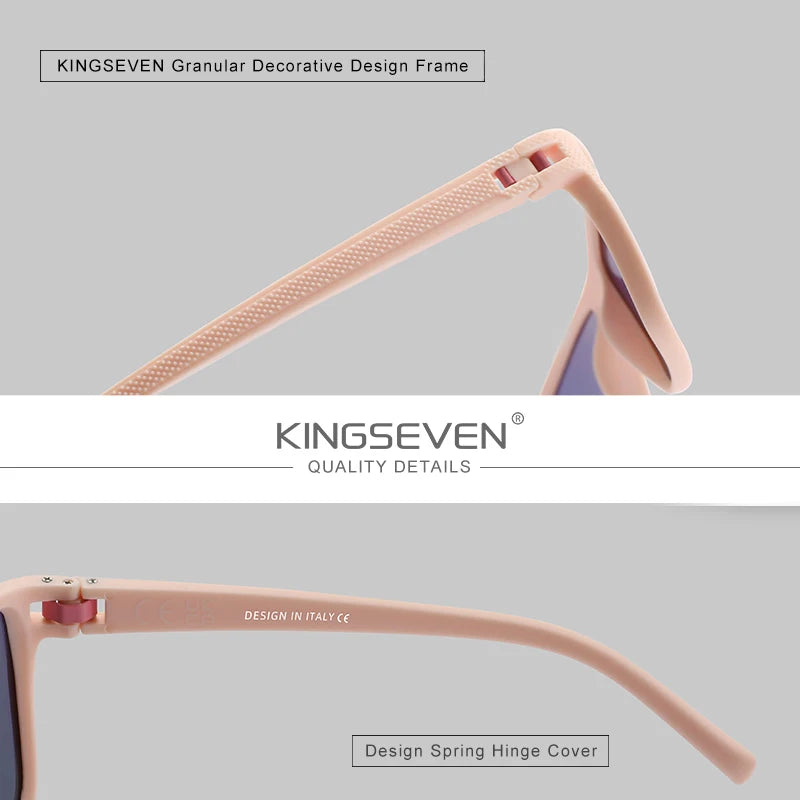 KINGSEVEN Classic Polarized Sunglasses - UV400 Square Frame Eyewear for Men & Women