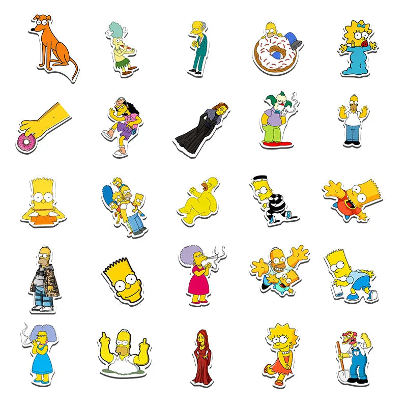Cartoon Waterproof Stickers – 50/100-Piece Decorative Graffiti Decals for Luggage, Skateboards & Laptops