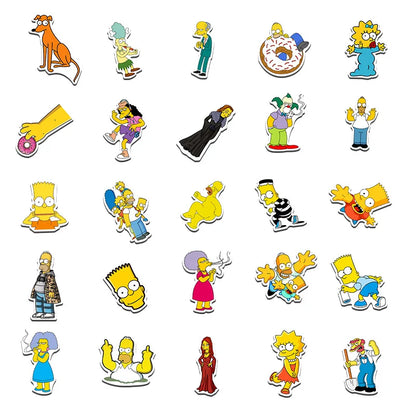 Cartoon Waterproof Stickers – 50/100-Piece Decorative Graffiti Decals for Luggage, Skateboards & Laptops
