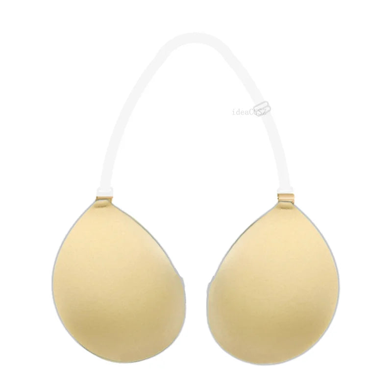 Adhesive Silicone Push-Up Bra - Invisible Backless Lingerie with Transparent Straps for Women