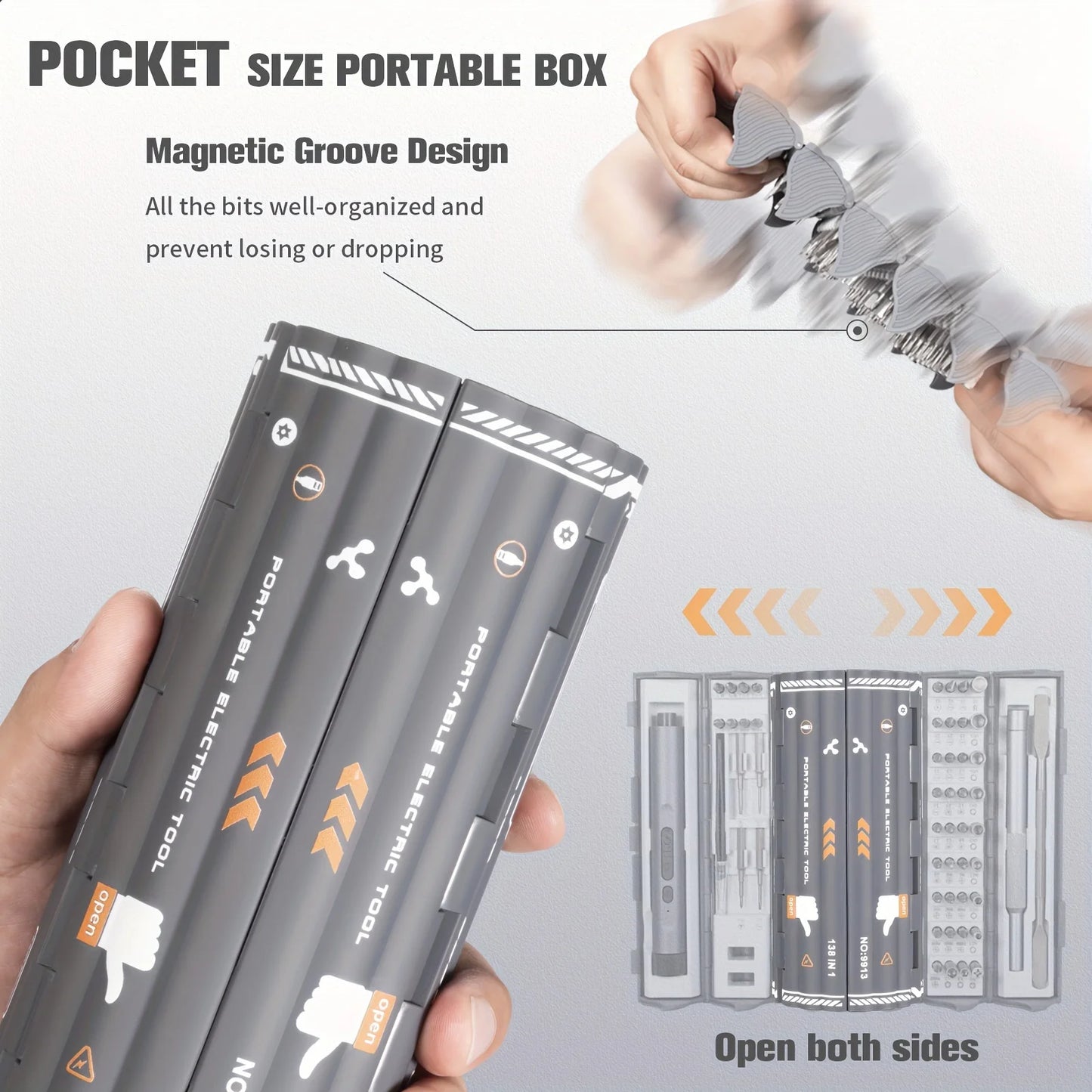 138-in-1 Mini Electric Screwdriver Set – Precision Magnetic Bits & Durable Alloy Tool Kit for PC, iPhone & DIY Repairs