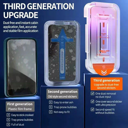 8K HD Tempered Glass Screen Protector for iPhone 16 Pro Max, 11, 12, 13, 14, SE (2020/2022) – Auto Dust Removal, 1-2pcs