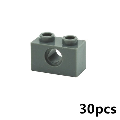 Technical Building Block Long Beam with Holes – Thick MOC Studded Bricks Compatible with 3703, 32018, 3895, 2730, 3894, 3701, 3700