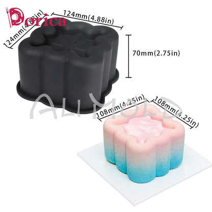 Dorica Silicone Baking Mold — Round, Heart, Star & Square Bento Cake, Chocolate, Mousse, Soap & Candle Moulds for Kitchen Bakeware