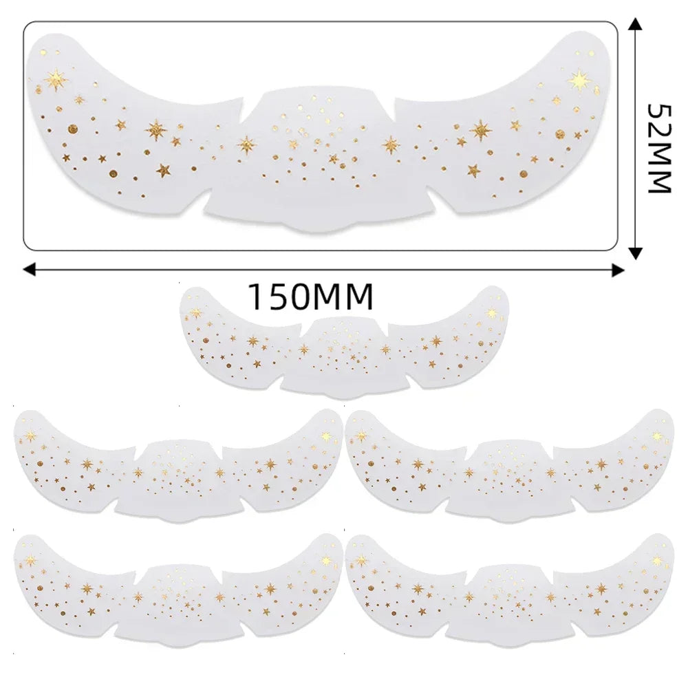 6pcs Hot Stamping Freckles Makeup Patches – Metallic Gold & Silver Temporary Tattoo Stickers for Face