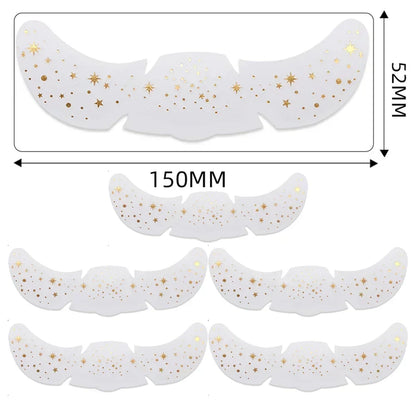 6pcs Hot Stamping Freckles Makeup Patches – Metallic Gold & Silver Temporary Tattoo Stickers for Face