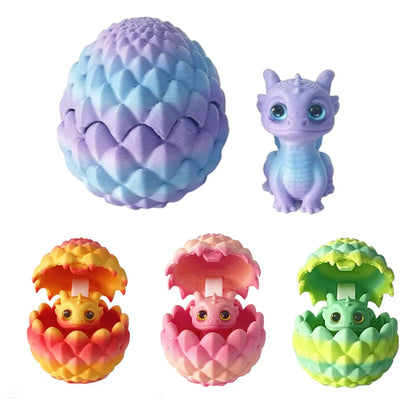 3D Printed Dragon Egg Ornament with Mini Dragon Inside – Decorative Home & Desktop Decor for Furniture and Christmas