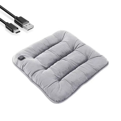 Plush Heated Seat Cushion - Quick-Heating 12V Electric Seat Pad for Cars & Home Use
