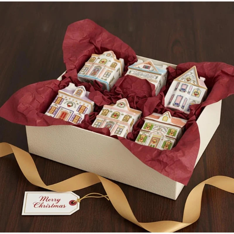 Christmas Holiday Village Spice House Set – Mini 6cm Home Decor for Kitchen, Spices & Tabletop Xmas Ornaments