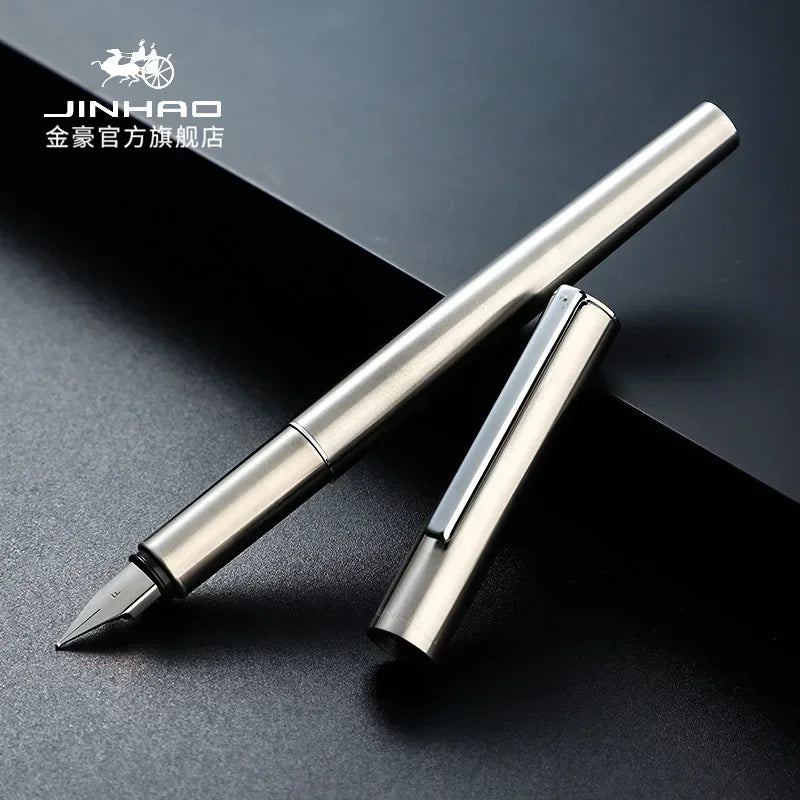 Jinhao 35 Fountain Pen — All-Steel Luxury EF/F Nib for Calligraphy, Writing, Office & School Supplies
