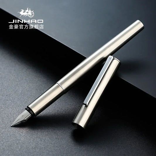 Jinhao 35 Fountain Pen — All-Steel Luxury EF/F Nib for Calligraphy, Writing, Office & School Supplies
