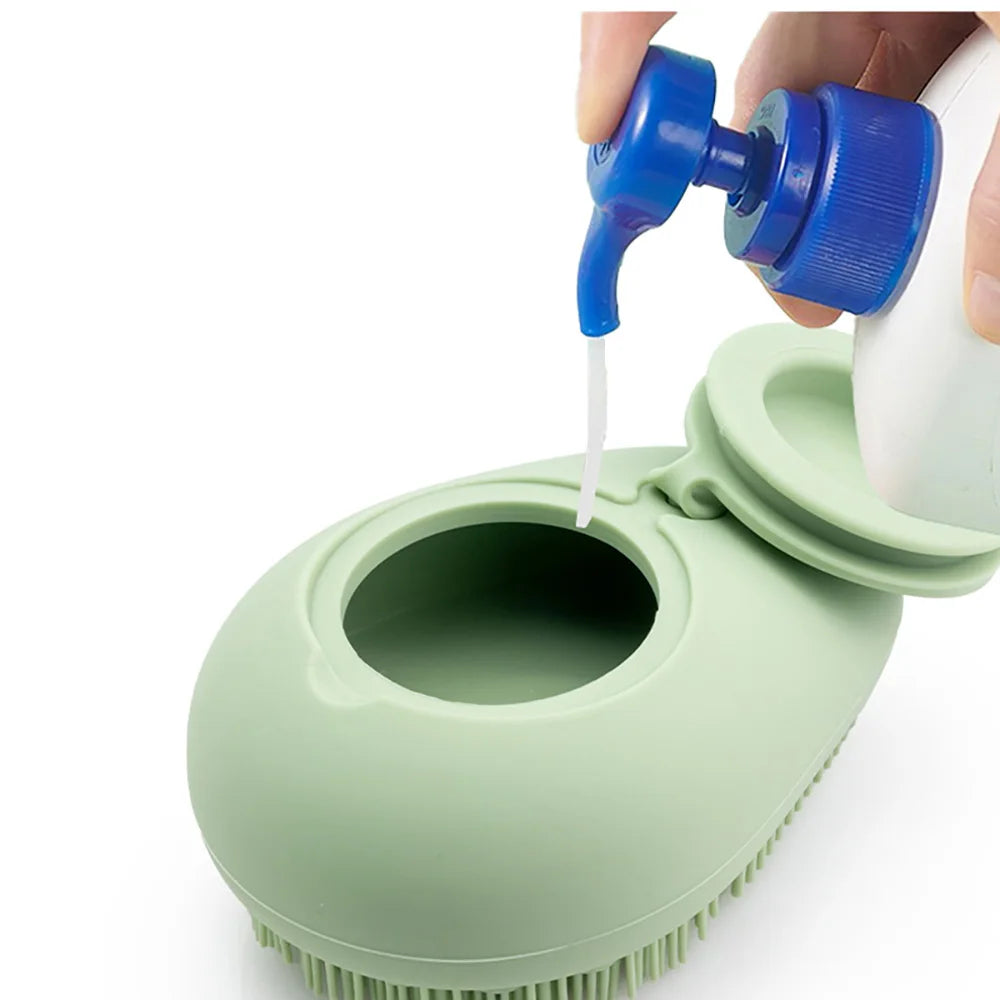 Silicone Soft Exfoliating Body Scrubber – Refillable Foaming Bath Brush with Massage Function