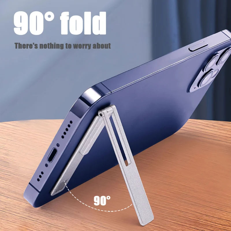 Ultra-Thin Metal Folding Phone Holder | Invisible Back Stick Desktop Holder | Portable Mobile Support Stand