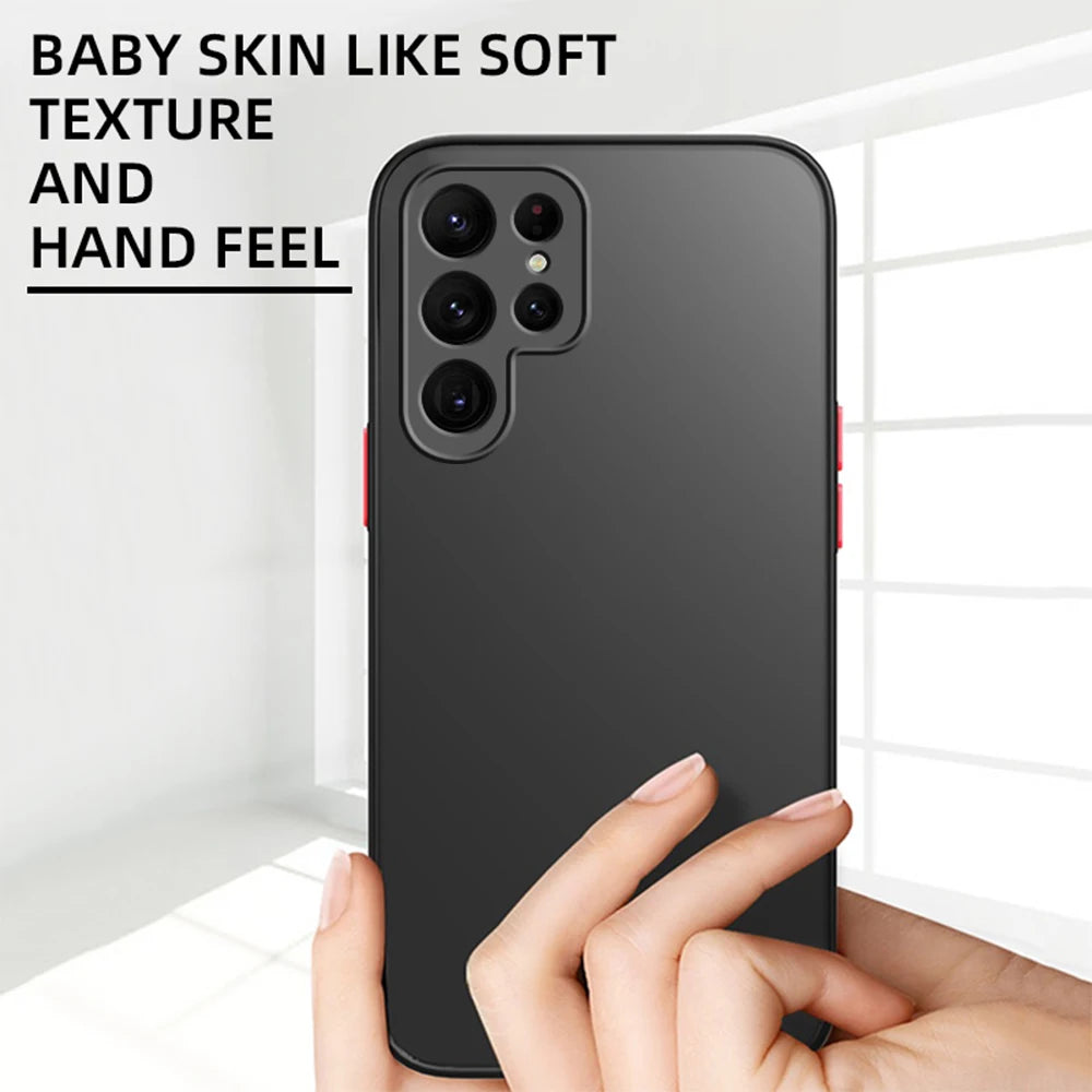 Armor Matte Shockproof Phone Case - Hard Bumper Protective Cover for Samsung Galaxy S24 S23 S22 S21 Ultra Plus A54 A53 A52 A32 A14 A13 A12