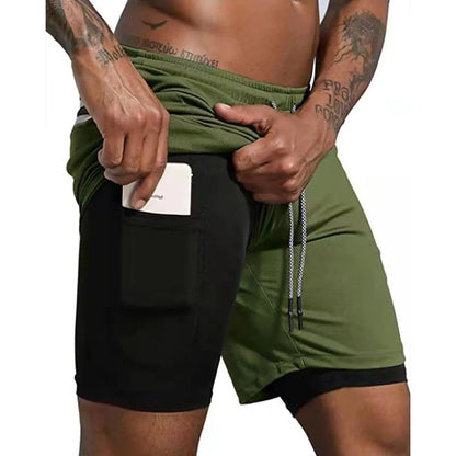 Men’s 2-in-1 Sports Shorts — Double-Layer Running, Gym & Fitness Shorts for Summer
