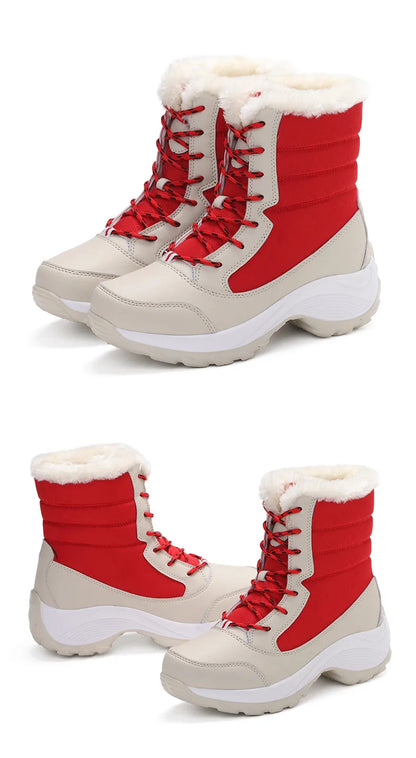 Women’s Snow Boots — Non-Slip Waterproof Fur-Lined Platform Ankle & Thigh-High Winter Boots with Wedges