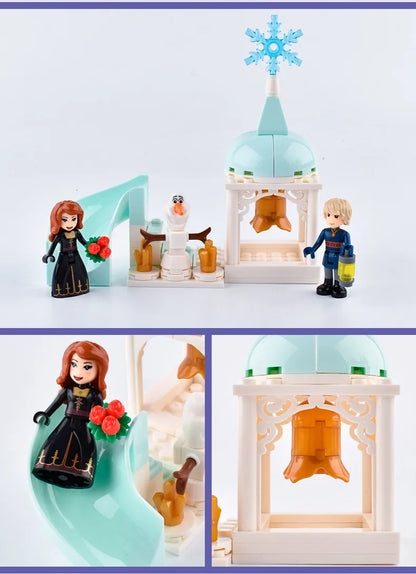 Princess Luxury Ice Castles Playground House Building Blocks Set - Winter Snow Horse Figures Toy for Girls, DIY Gift