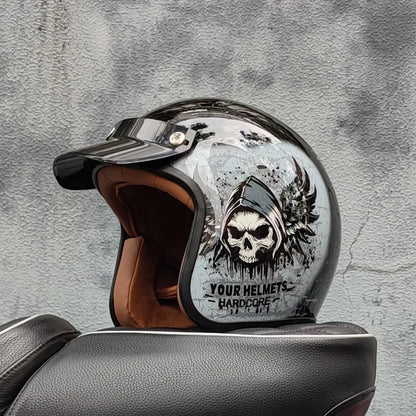 Retro 3/4 Semi-Open Motorcycle Helmet — Cross-Country Winter Riding Accessories